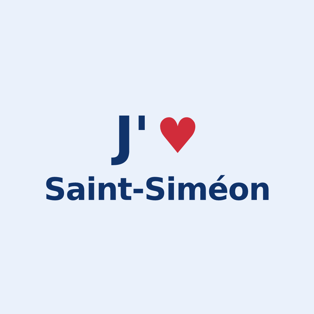 Sticker personnalisé Saint-Siméon — design « J'aime Saint-Siméon » imprimé sur le sticker