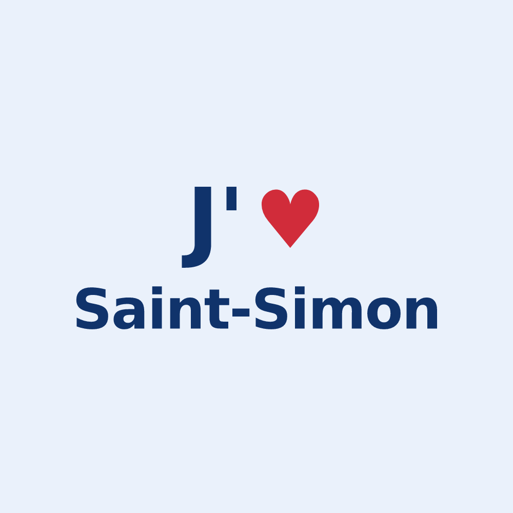 Sticker personnalisé Saint-Simon — design J'aime Saint-Simon