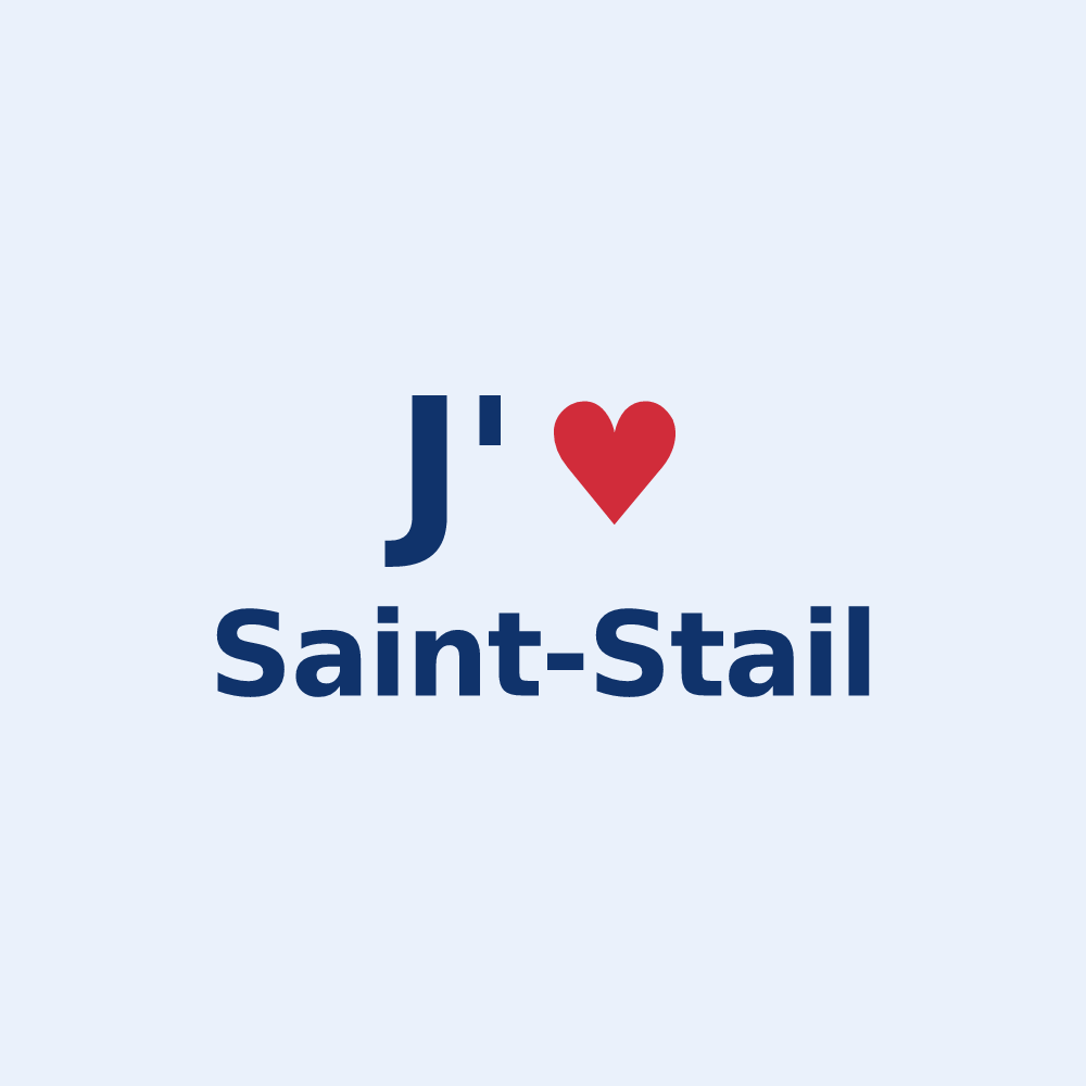 Sticker personnalisé Saint-Stail — design J'aime Saint-Stail