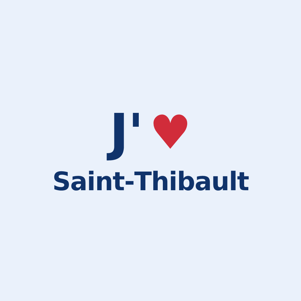 Sticker personnalisé Saint-Thibault — design J'aime Saint-Thibault