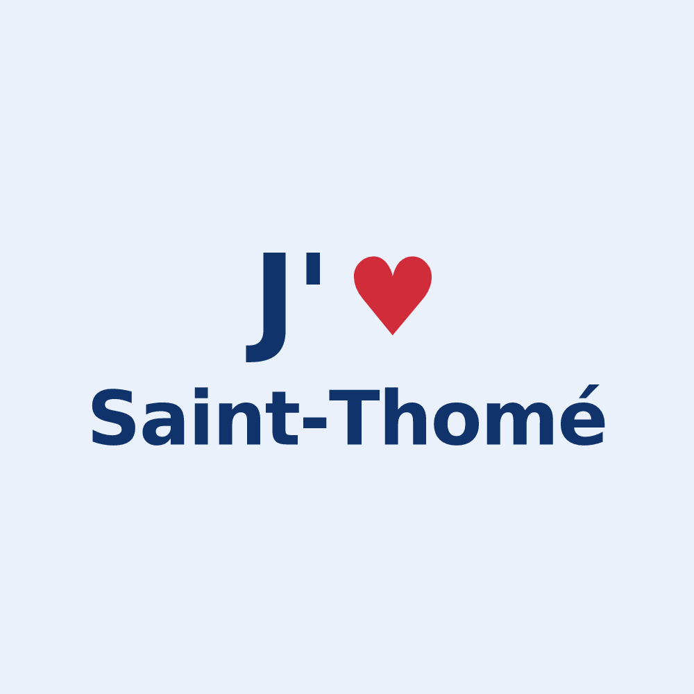 Sticker personnalisé Saint-Thomé — design J'aime Saint-Thomé