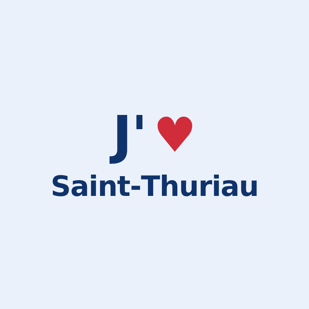 Sticker personnalisé Saint-Thuriau — design « J'aime Saint-Thuriau » imprimé sur le sticker