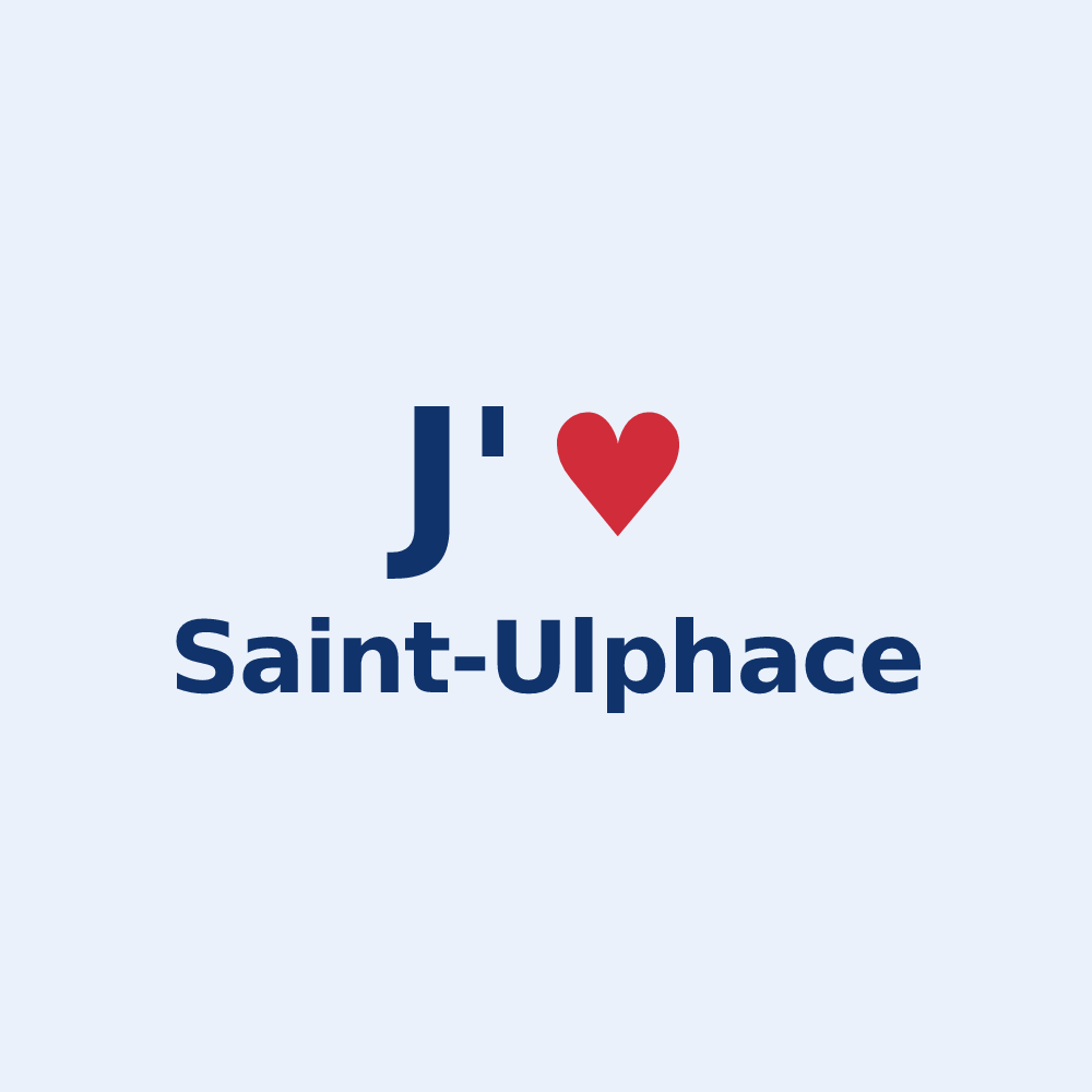 Sticker personnalisé Saint-Ulphace — design J'aime Saint-Ulphace