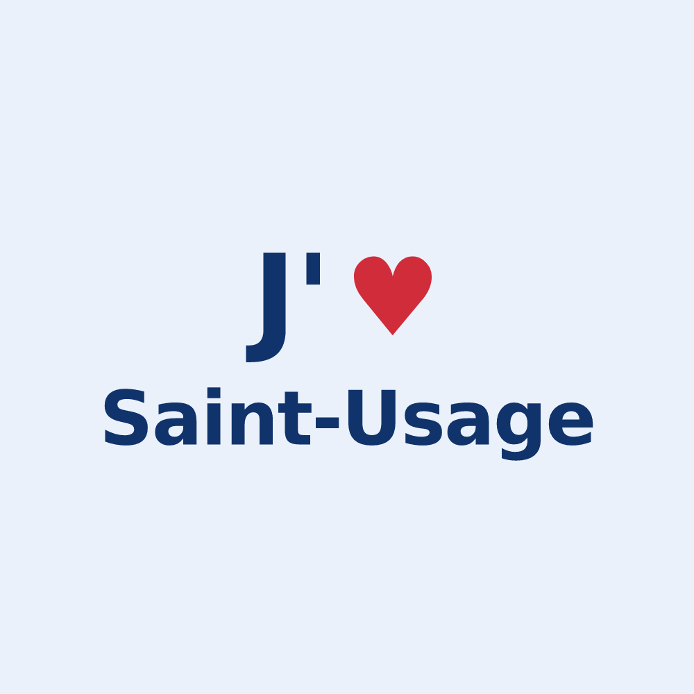 Sticker personnalisé Saint-Usage — design « J'aime Saint-Usage » imprimé sur le sticker