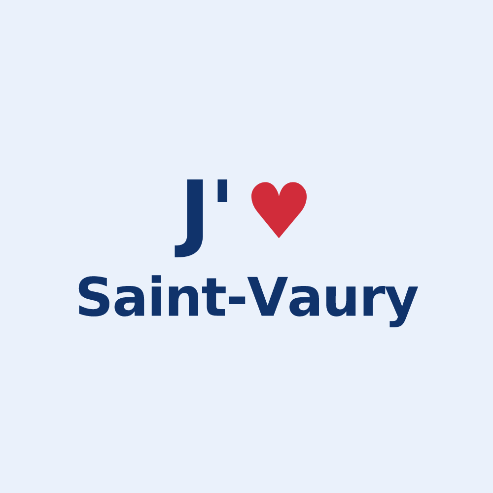 Sticker personnalisé Saint-Vaury — design J'aime Saint-Vaury