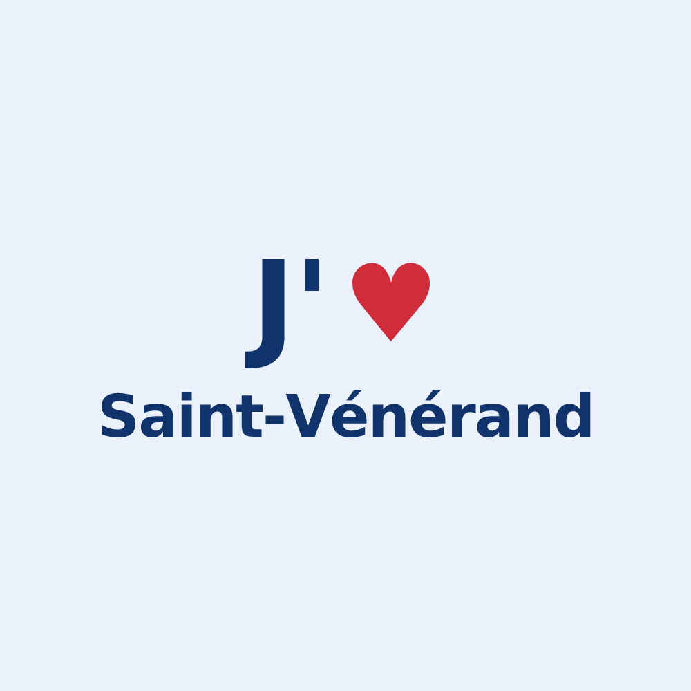 Sticker personnalisé Saint-Vénérand — design J'aime Saint-Vénérand
