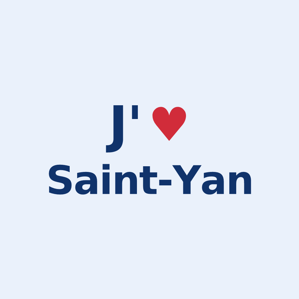 Sticker personnalisé Saint-Yan — design J'aime Saint-Yan