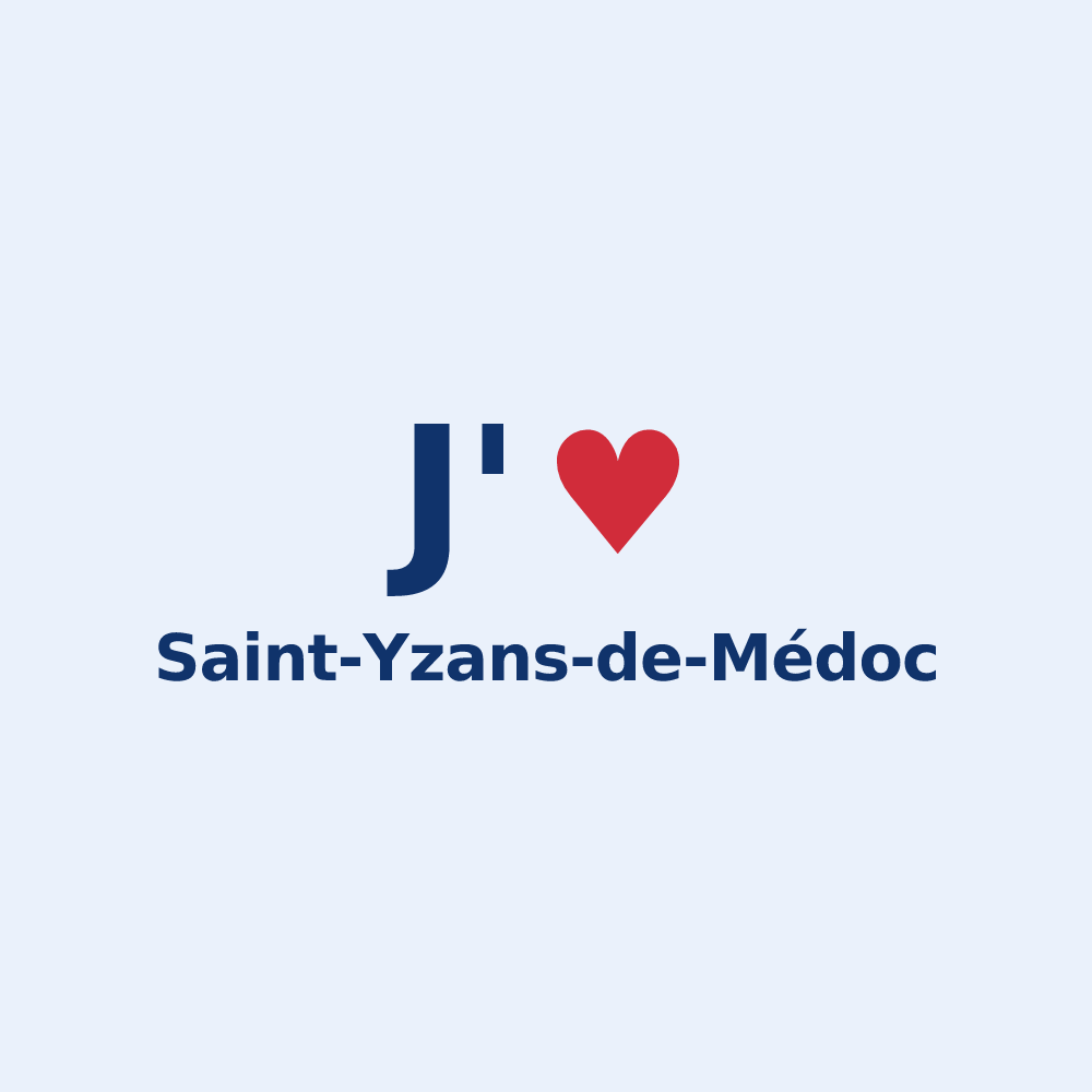 Sticker personnalisé Saint-Yzans-de-Médoc — design J'aime Saint-Yzans-de-Médoc