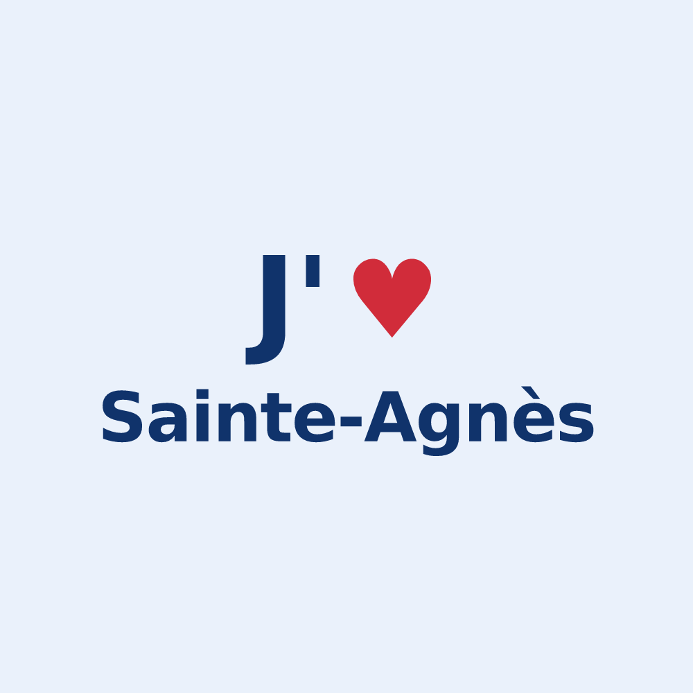 Sticker personnalisé Sainte-Agnès — design J'aime Sainte-Agnès