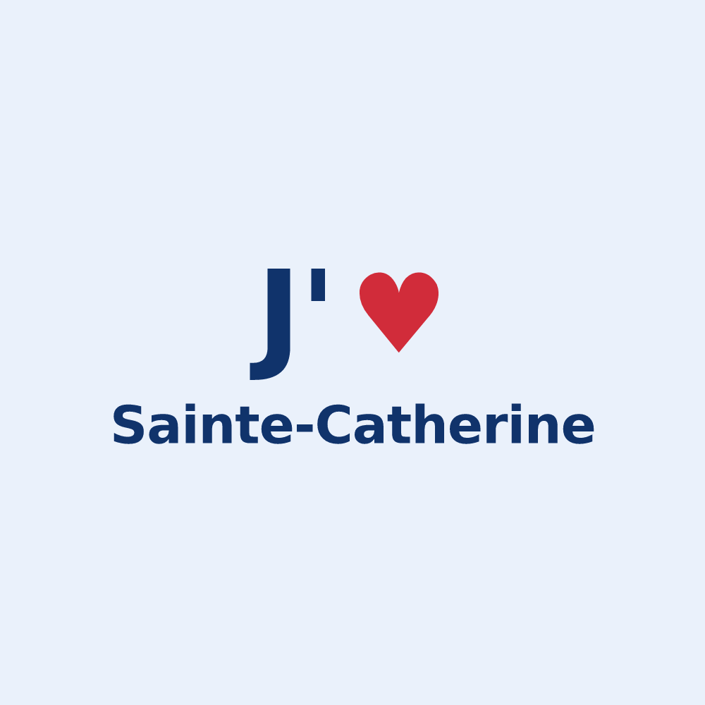 Sticker personnalisé Sainte-Catherine — design J'aime Sainte-Catherine