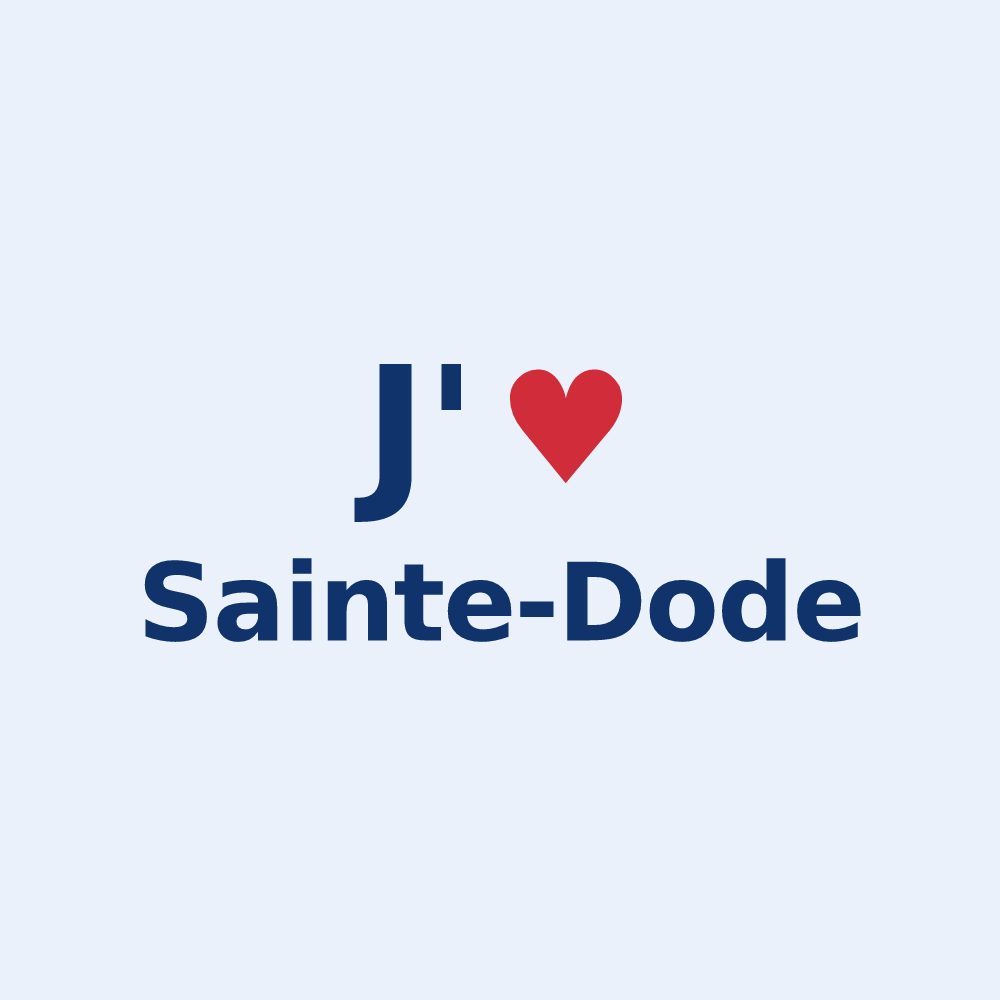 Sticker personnalisé Sainte-Dode — design J'aime Sainte-Dode
