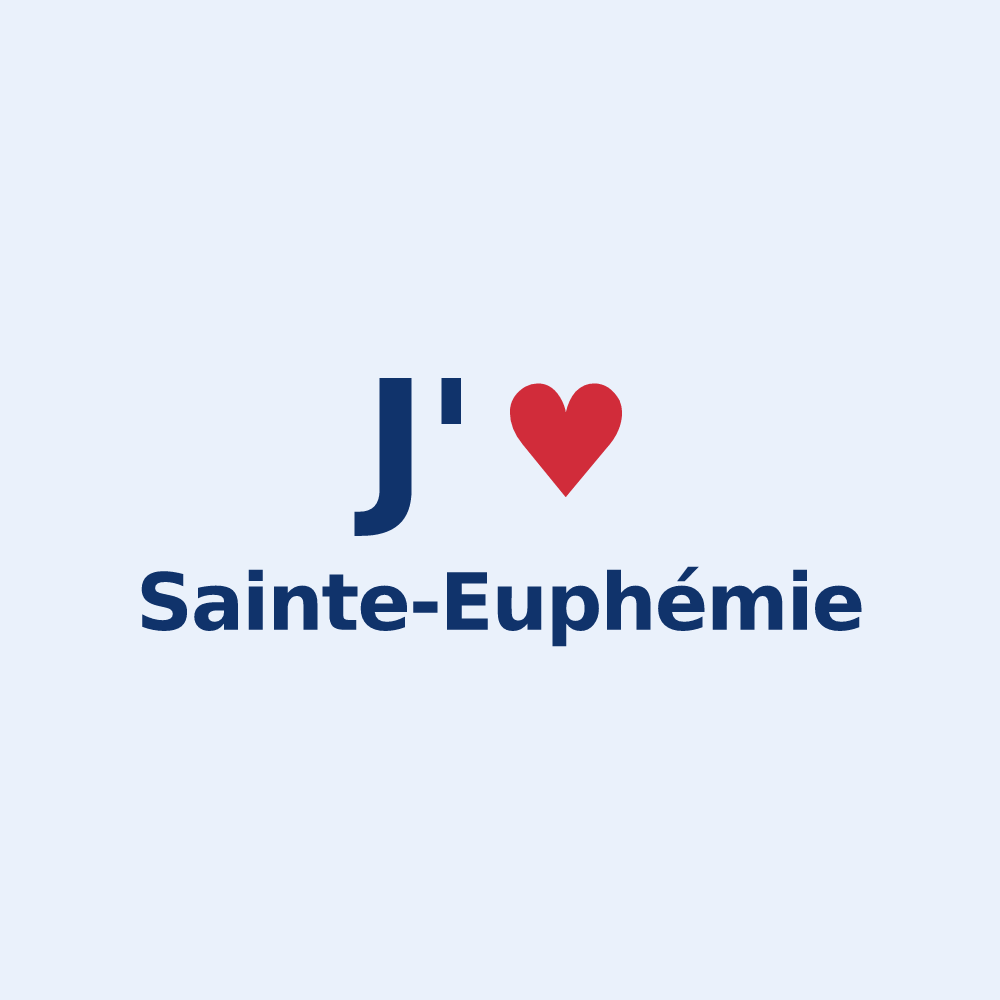Sticker personnalisé Sainte-Euphémie — design J'aime Sainte-Euphémie