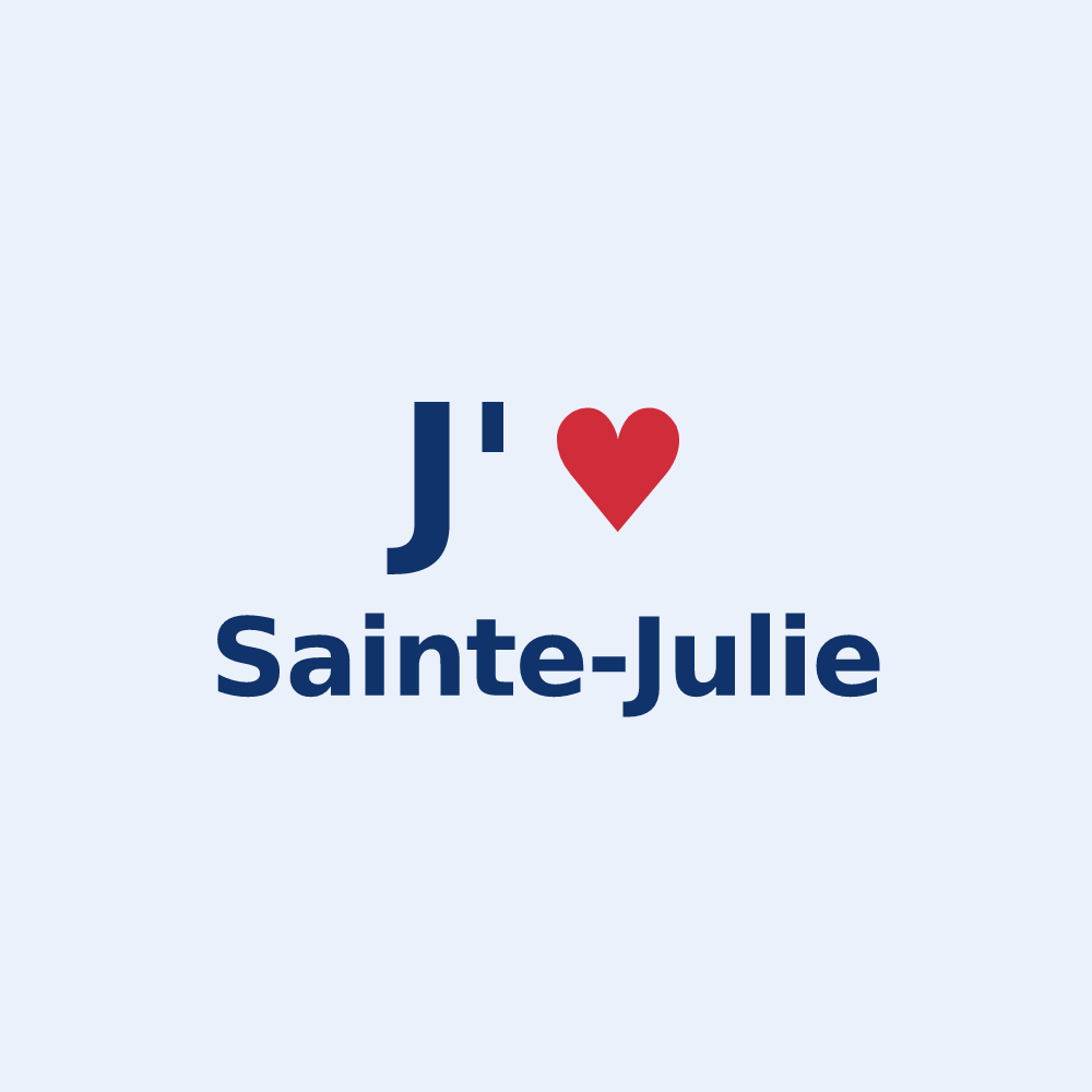 Sticker personnalisé Sainte-Julie — design J'aime Sainte-Julie