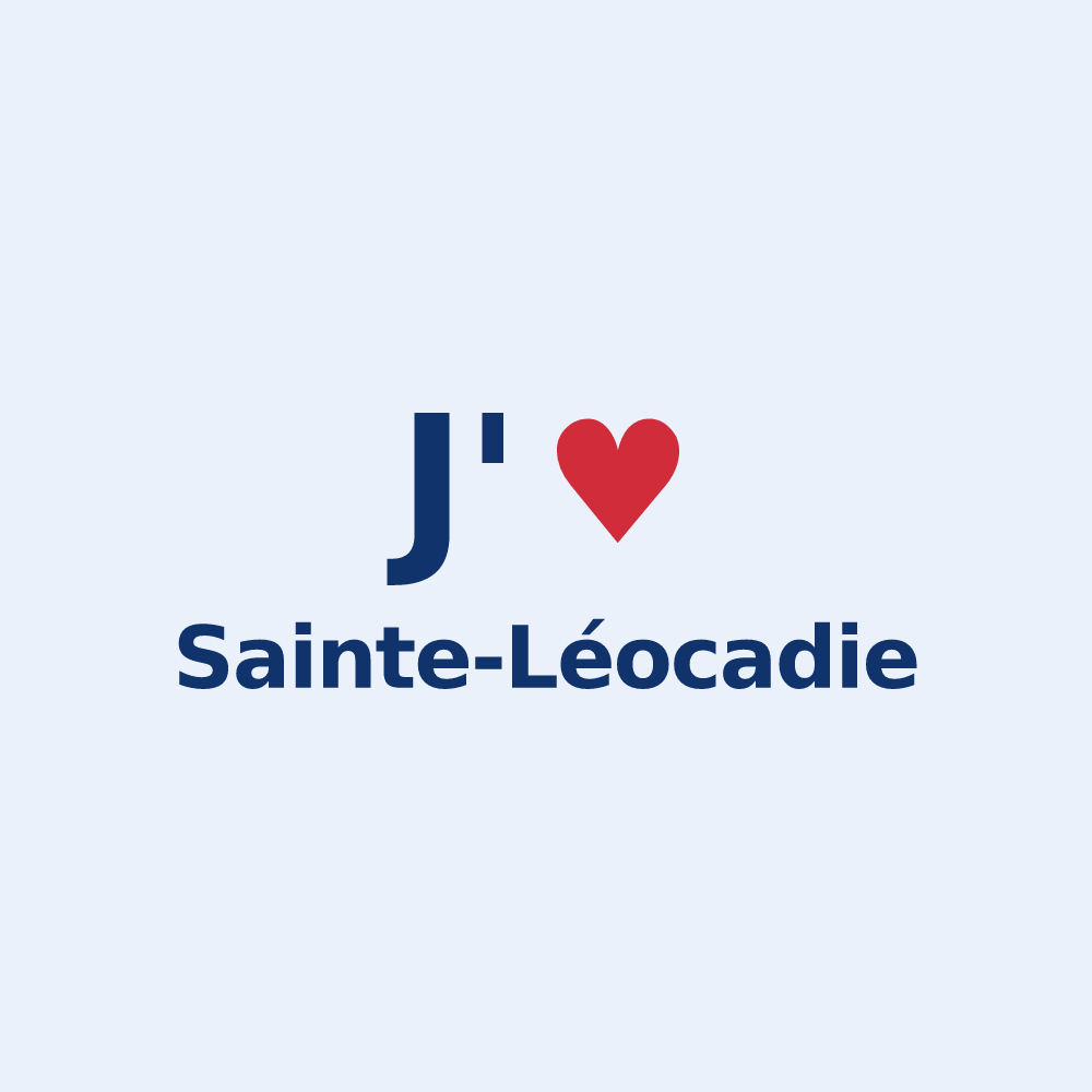 Sticker personnalisé Sainte-Léocadie — design J'aime Sainte-Léocadie