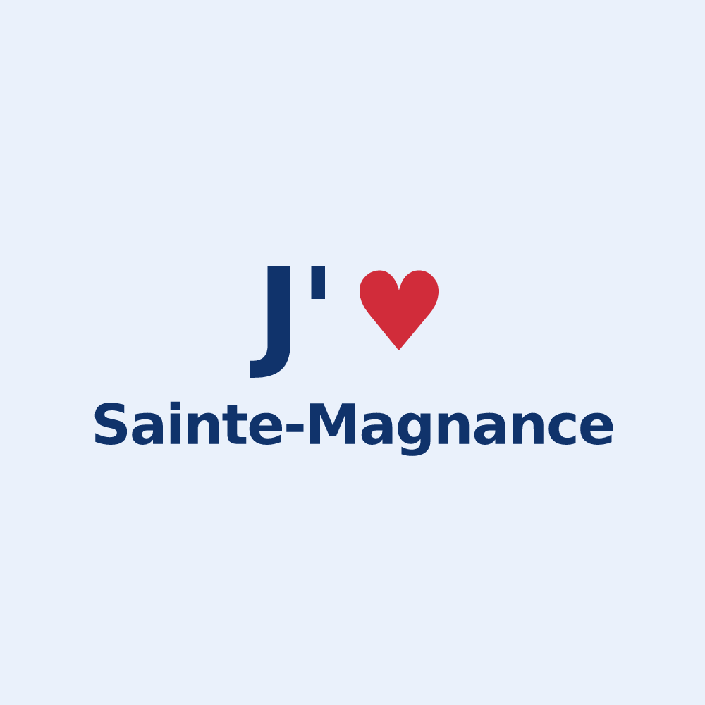 Sticker personnalisé Sainte-Magnance — design J'aime Sainte-Magnance