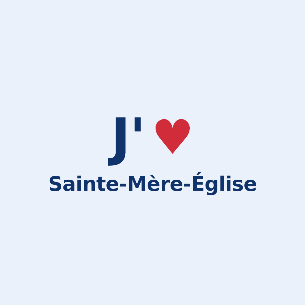 Sticker personnalisé Sainte-Mère-Église — design J'aime Sainte-Mère-Église