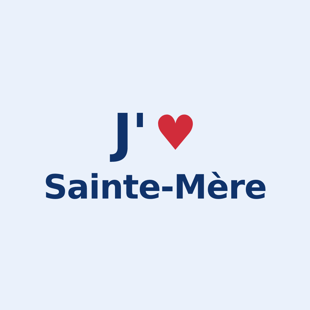 Sticker personnalisé Sainte-Mère — design J'aime Sainte-Mère