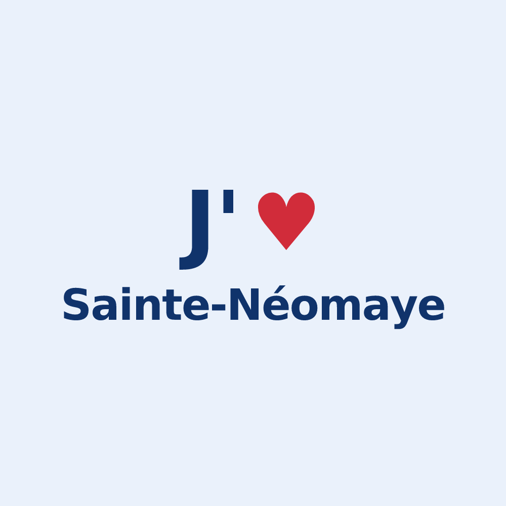 Sticker personnalisé Sainte-Néomaye — design « J'aime Sainte-Néomaye » imprimé sur le sticker