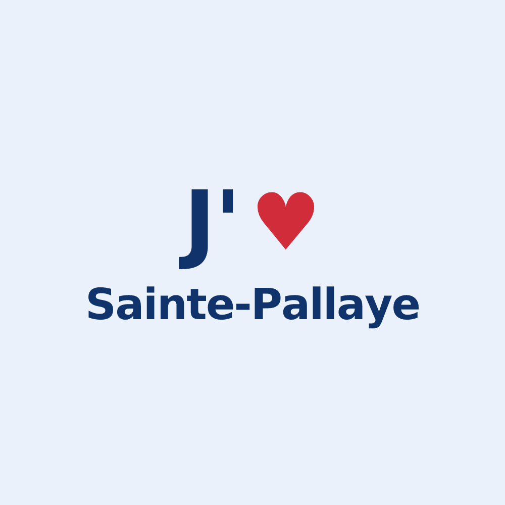 Sticker personnalisé Sainte-Pallaye — design J'aime Sainte-Pallaye