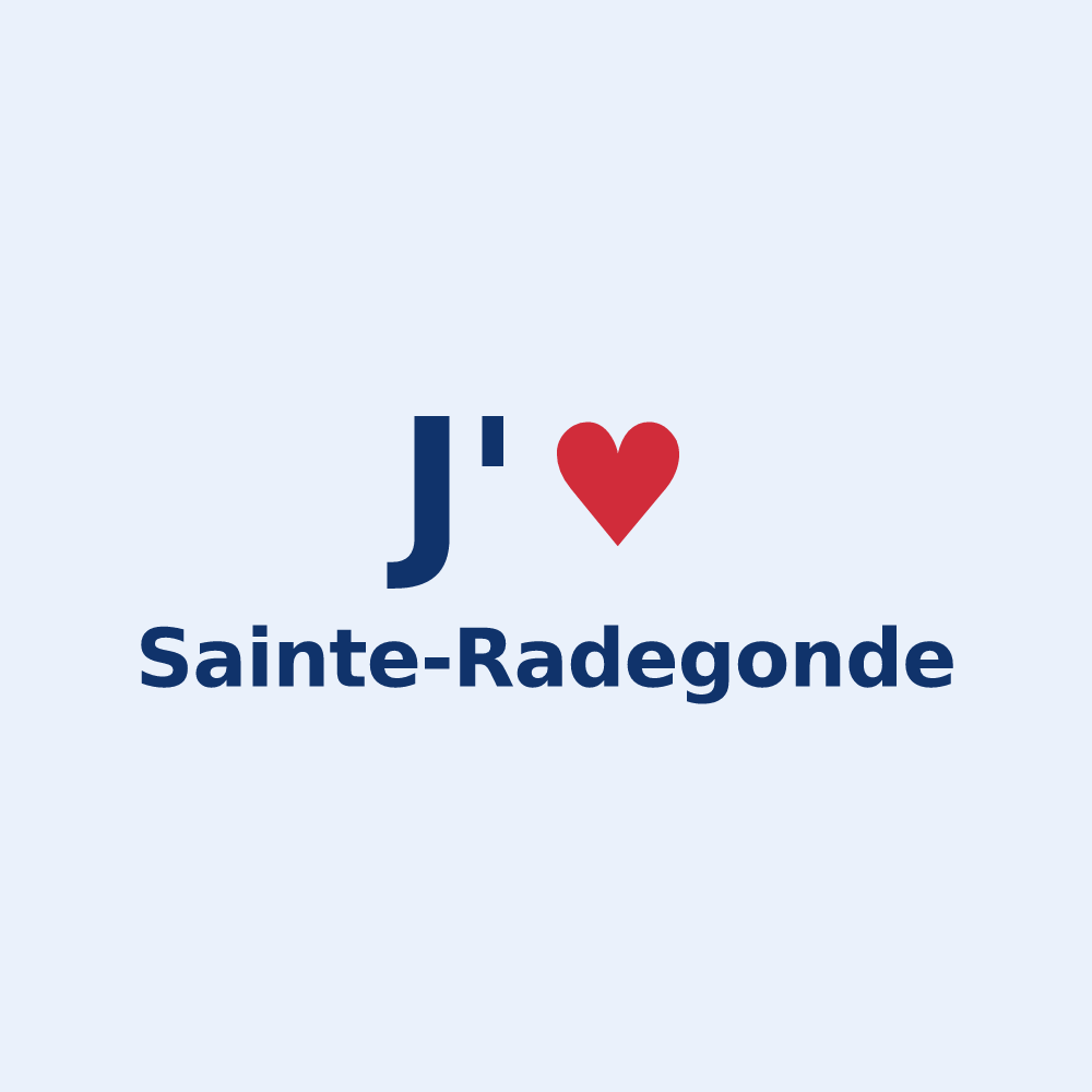 Sticker personnalisé Sainte-Radegonde — design J'aime Sainte-Radegonde