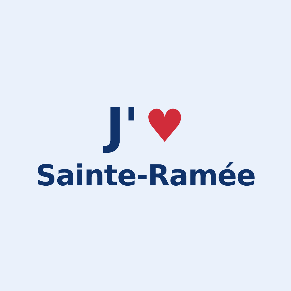 Sticker personnalisé Sainte-Ramée — design J'aime Sainte-Ramée