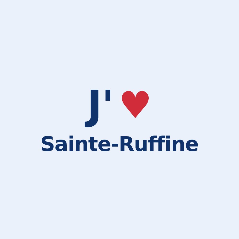 Sticker personnalisé Sainte-Ruffine — design J'aime Sainte-Ruffine