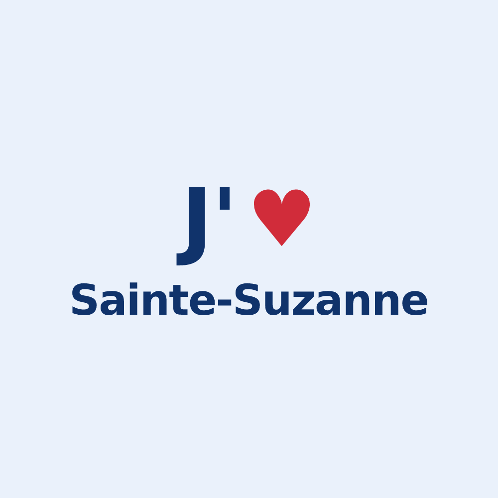 Sticker personnalisé Sainte-Suzanne — design J'aime Sainte-Suzanne