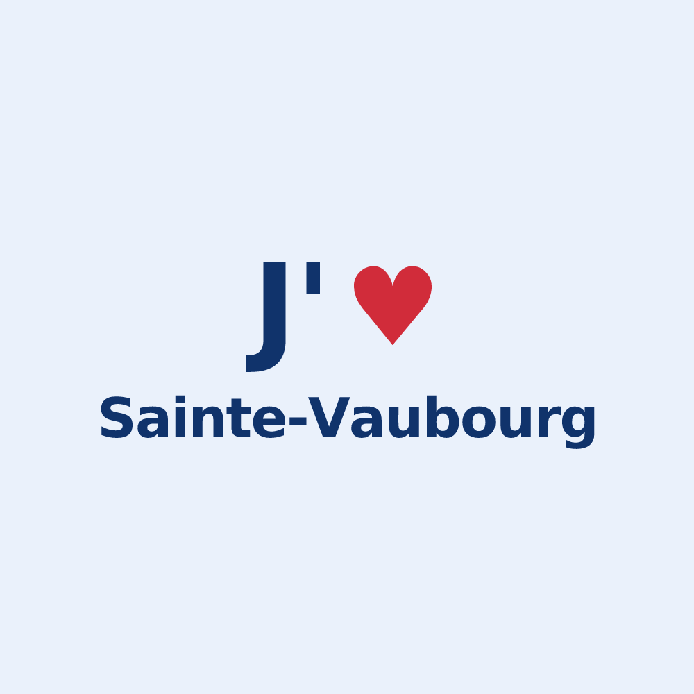 Sticker personnalisé Sainte-Vaubourg — design J'aime Sainte-Vaubourg