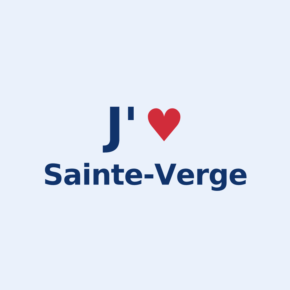 Sticker personnalisé Sainte-Verge — design « J'aime Sainte-Verge » imprimé sur le sticker