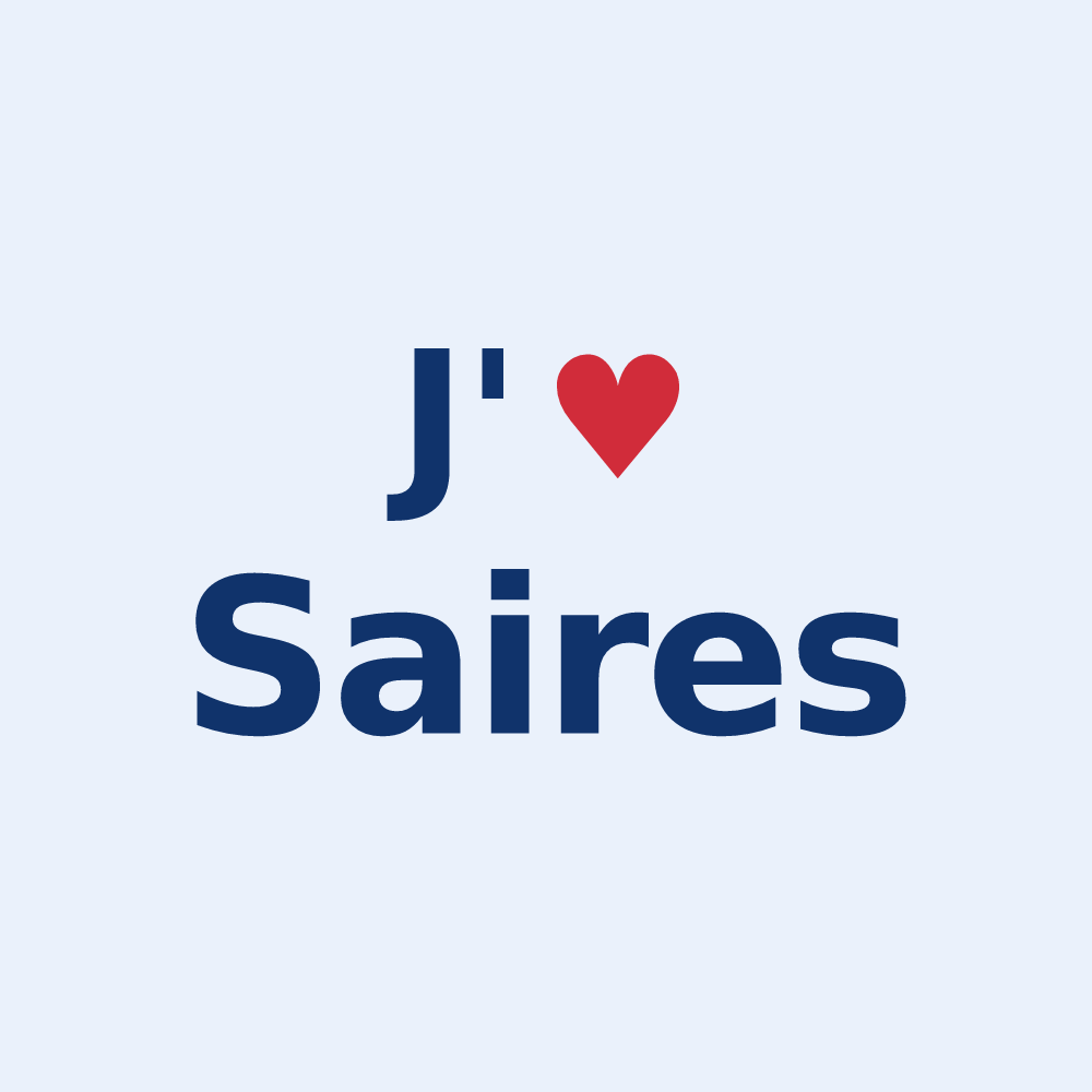 Sticker personnalisé Saires — design J'aime Saires
