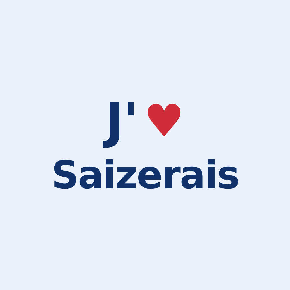 Sticker personnalisé Saizerais — design J'aime Saizerais