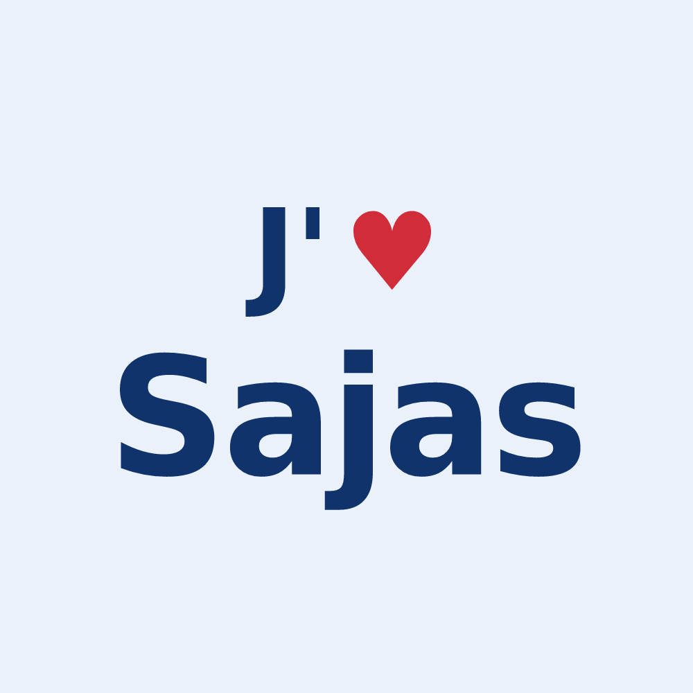 Sticker personnalisé Sajas — design J'aime Sajas