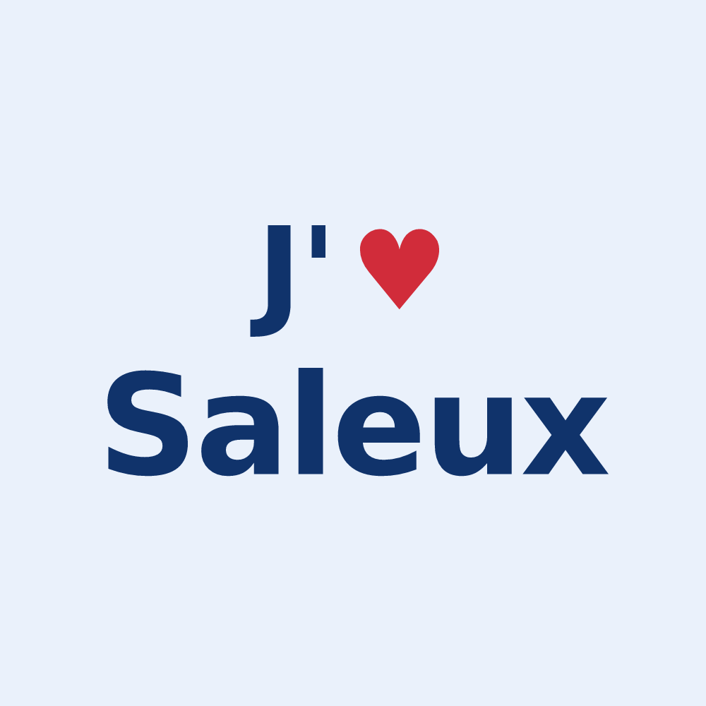 Sticker personnalisé Saleux — design « J'aime Saleux » imprimé sur le sticker