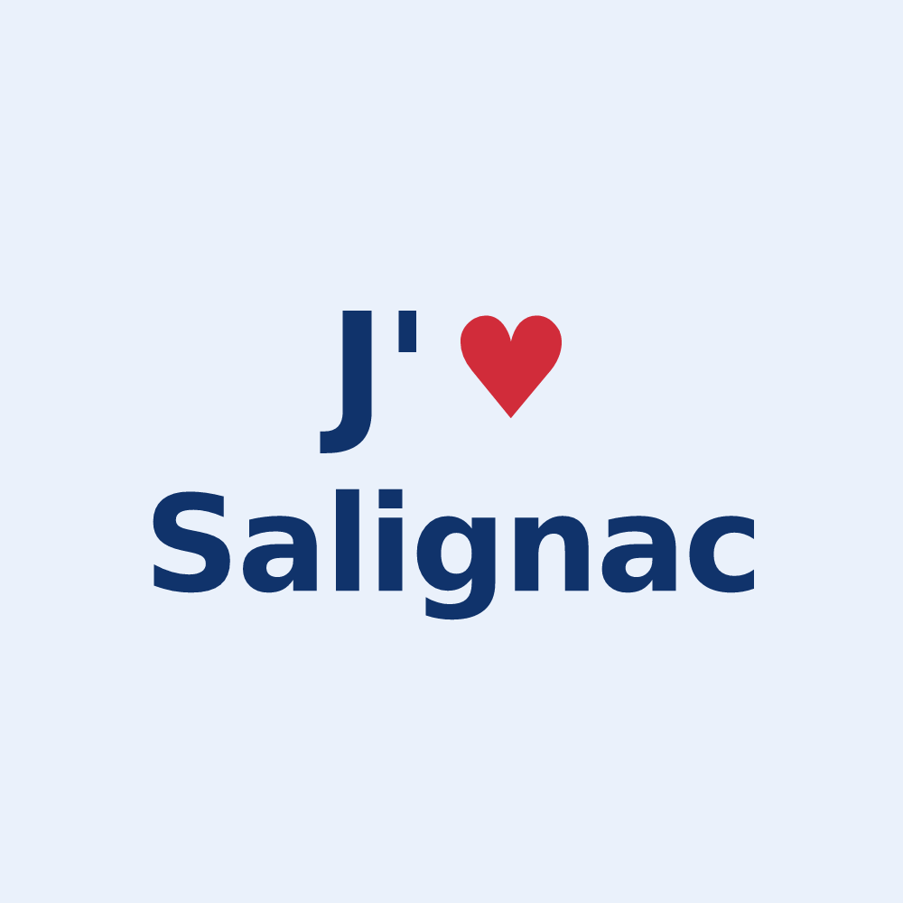 Sticker personnalisé Salignac — design J'aime Salignac