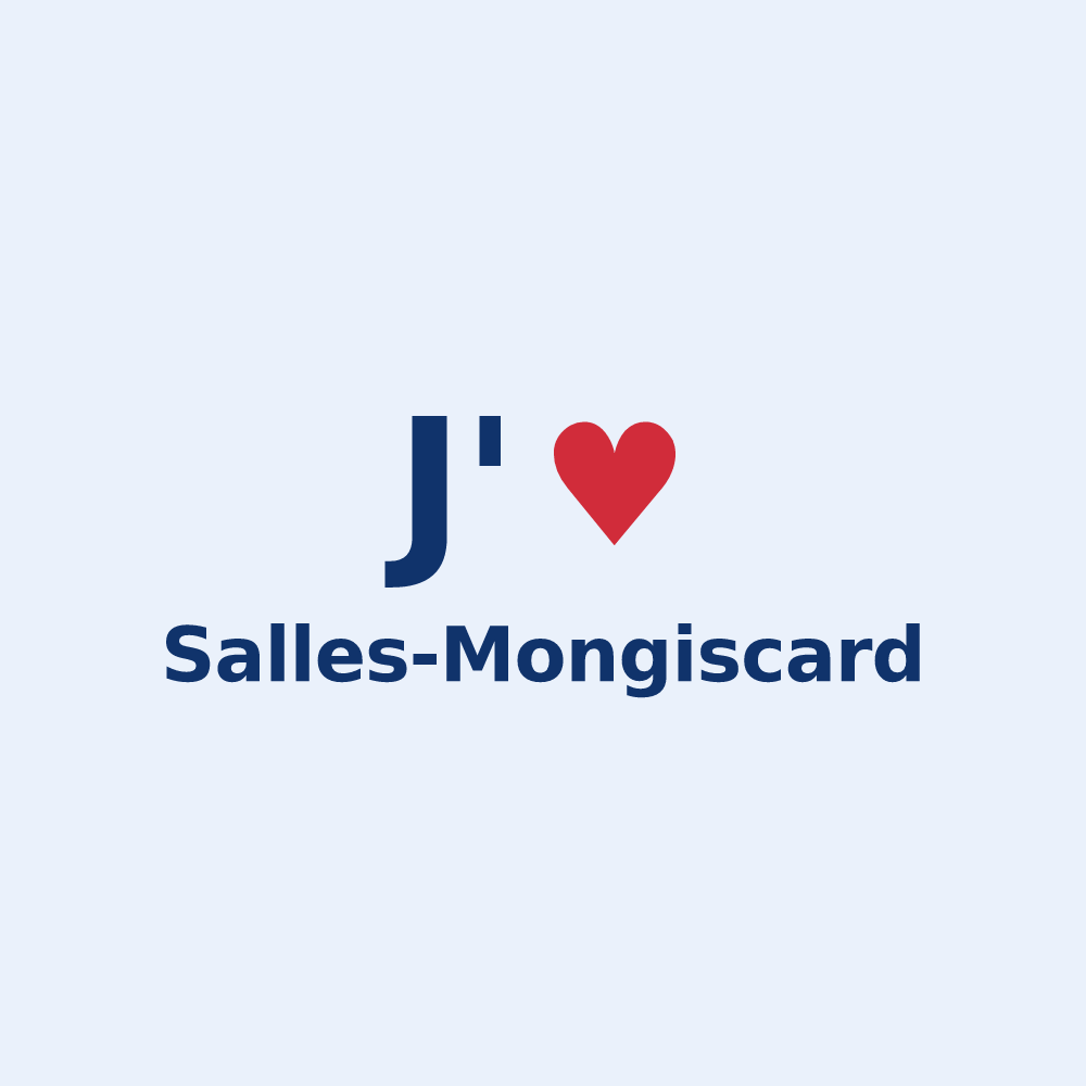 Sticker personnalisé Salles-Mongiscard — design J'aime Salles-Mongiscard
