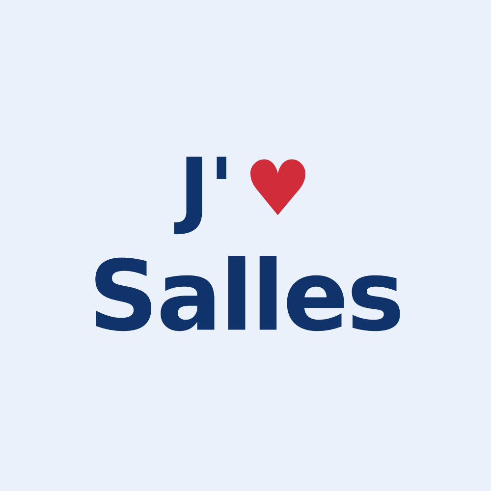 Sticker personnalisé Salles — design J'aime Salles