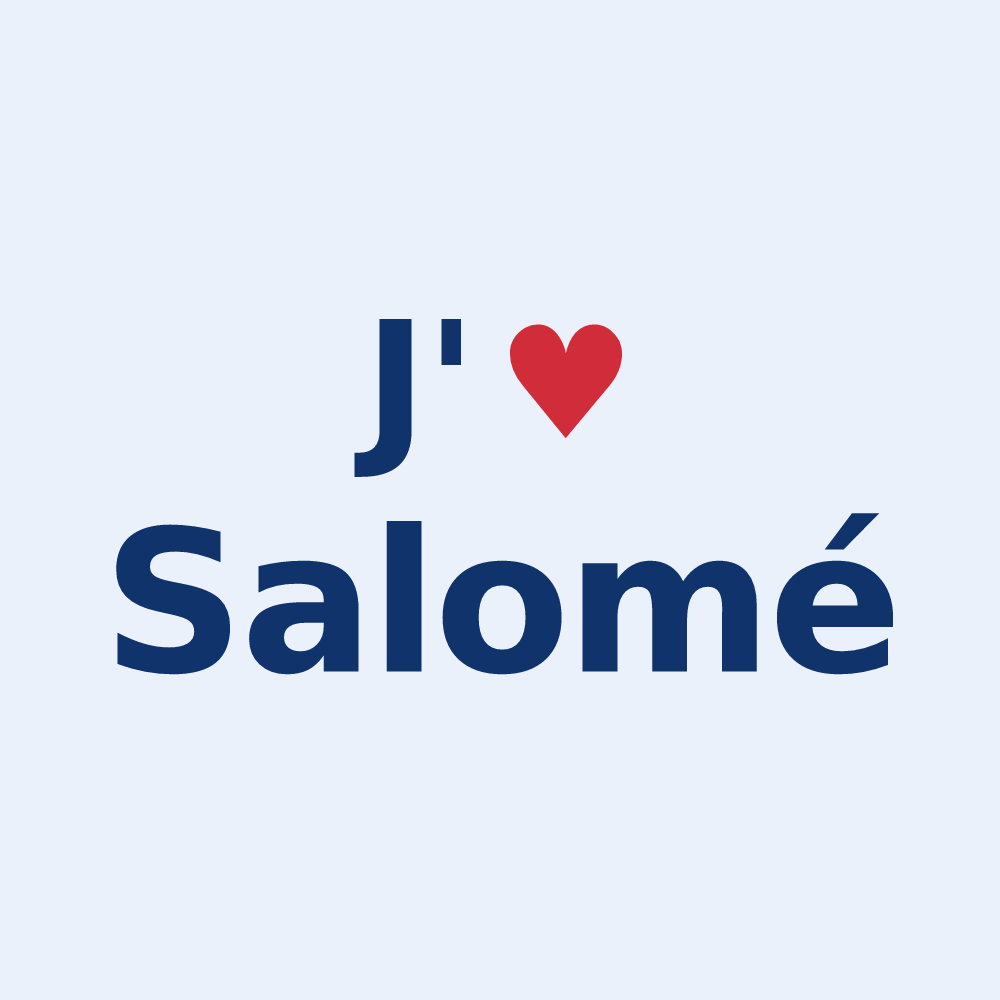 Sticker personnalisé Salomé — design « J'aime Salomé » imprimé sur le sticker