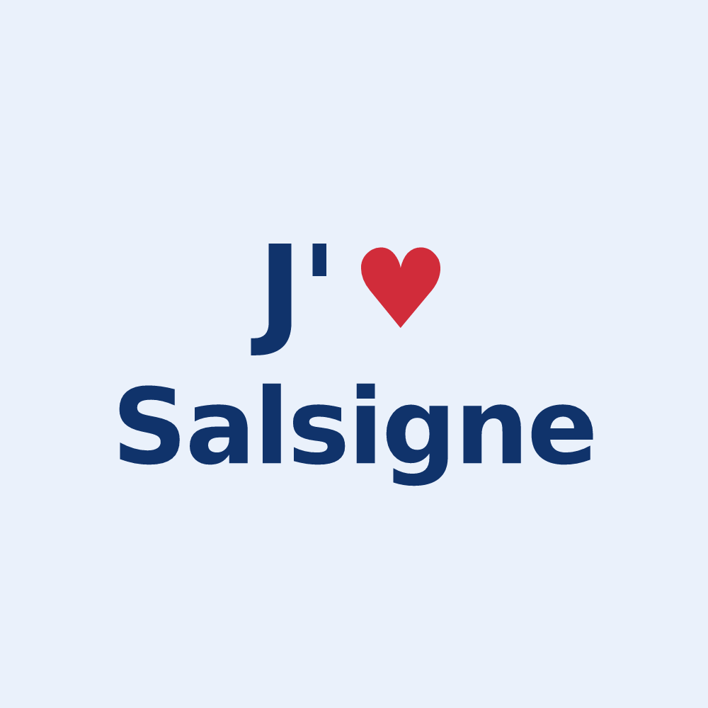 Sticker personnalisé Salsigne — design « J'aime Salsigne » imprimé sur le sticker