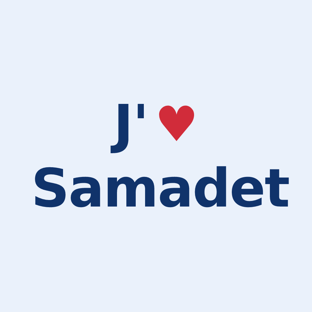 Sticker personnalisé Samadet — design J'aime Samadet