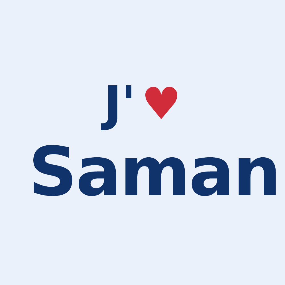 Sticker personnalisé Saman — design J'aime Saman
