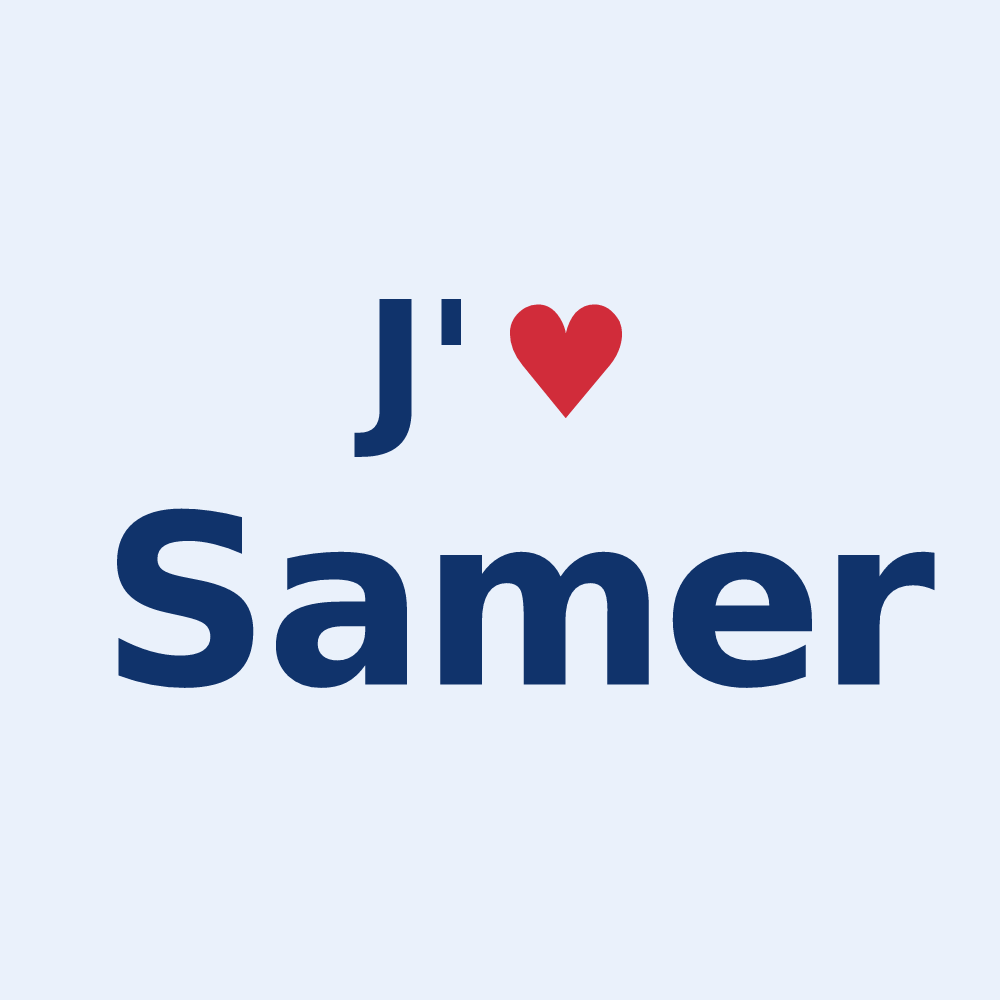 Sticker personnalisé Samer — design J'aime Samer