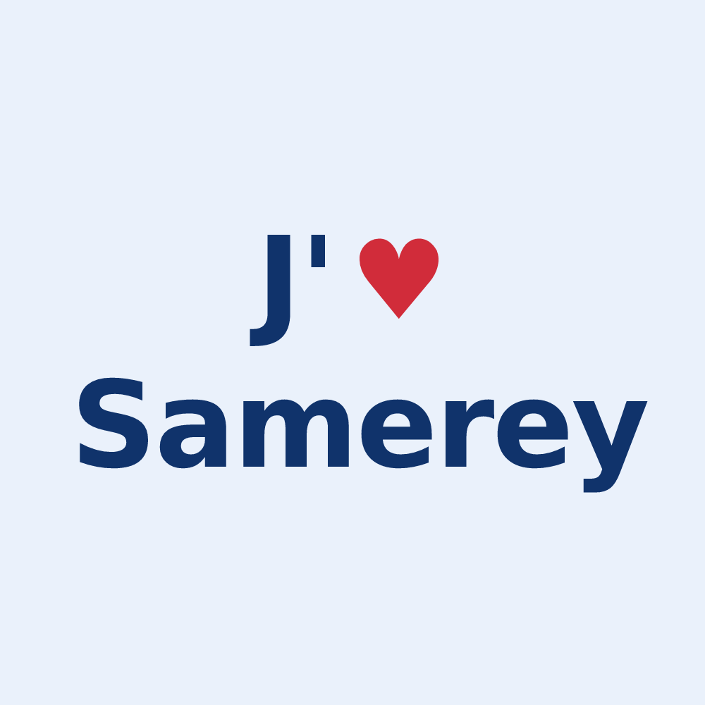 Sticker personnalisé Samerey — design J'aime Samerey