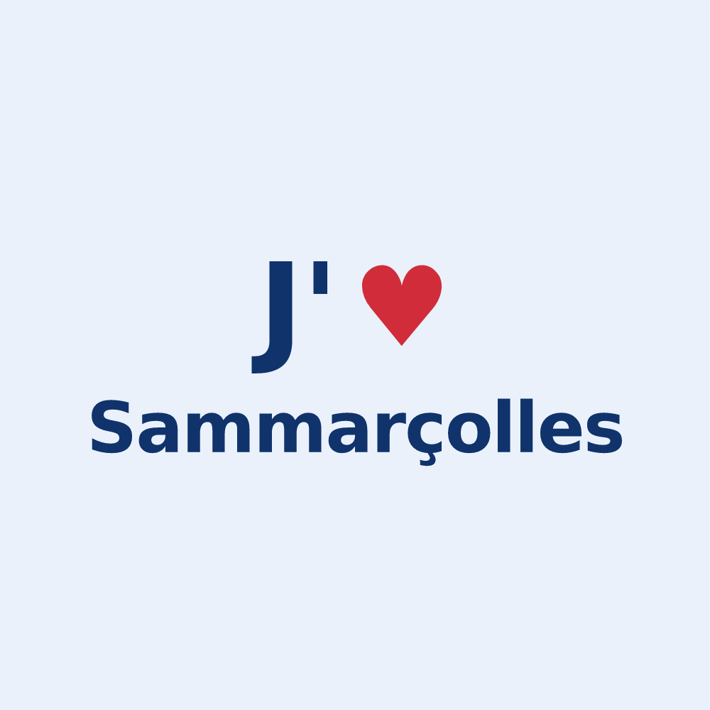 Sticker personnalisé Sammarçolles — design « J'aime Sammarçolles » imprimé sur le sticker