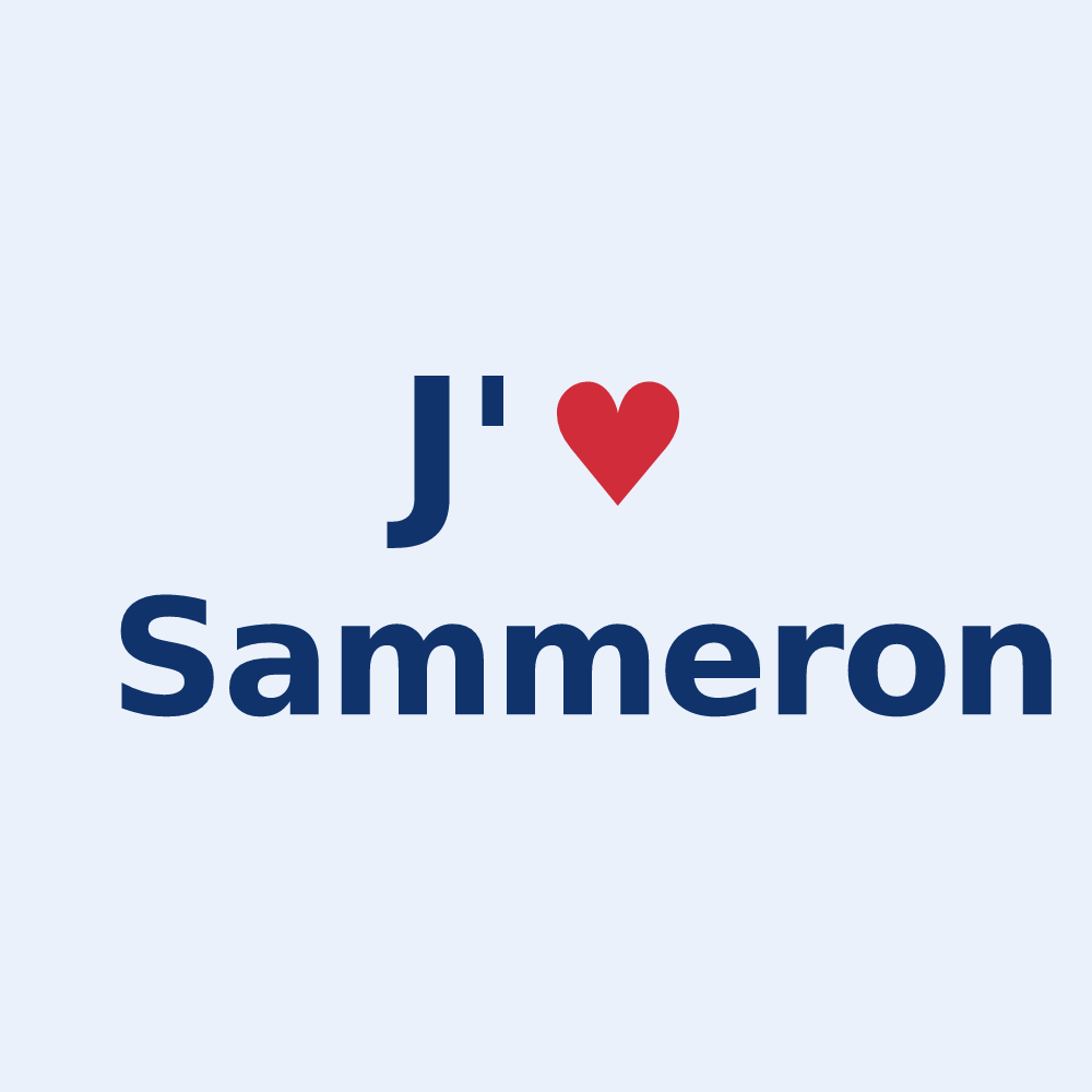 Sticker personnalisé Sammeron — design J'aime Sammeron