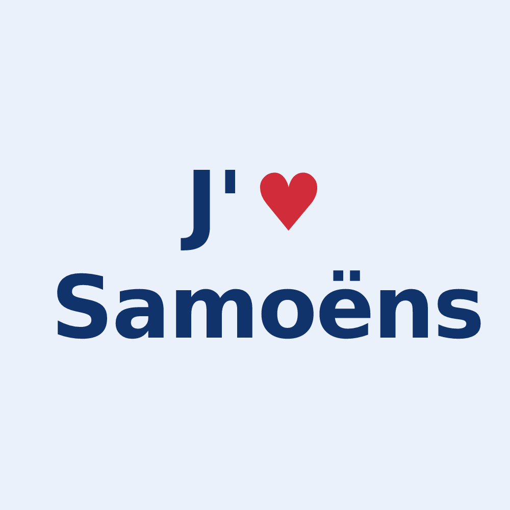 Sticker personnalisé Samoëns — design « J'aime Samoëns » imprimé sur le sticker
