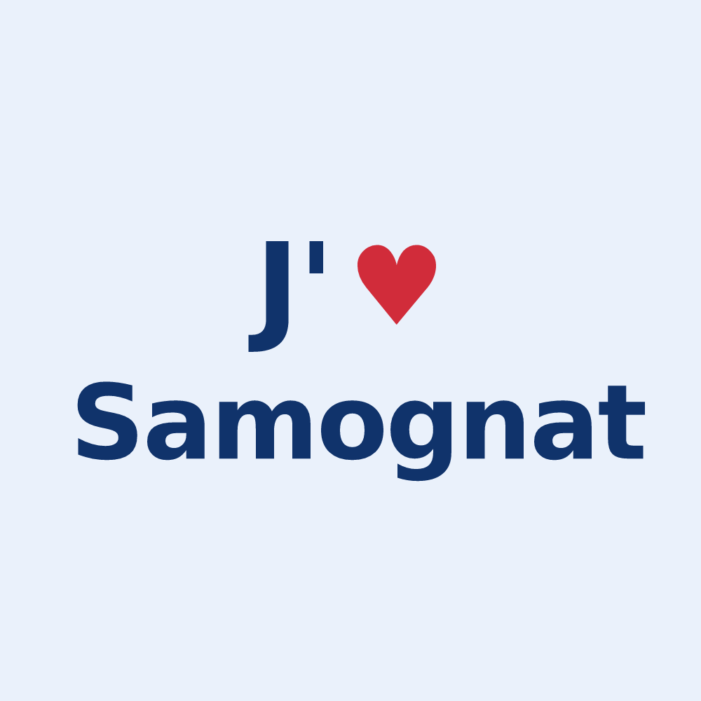 Sticker personnalisé Samognat — design J'aime Samognat