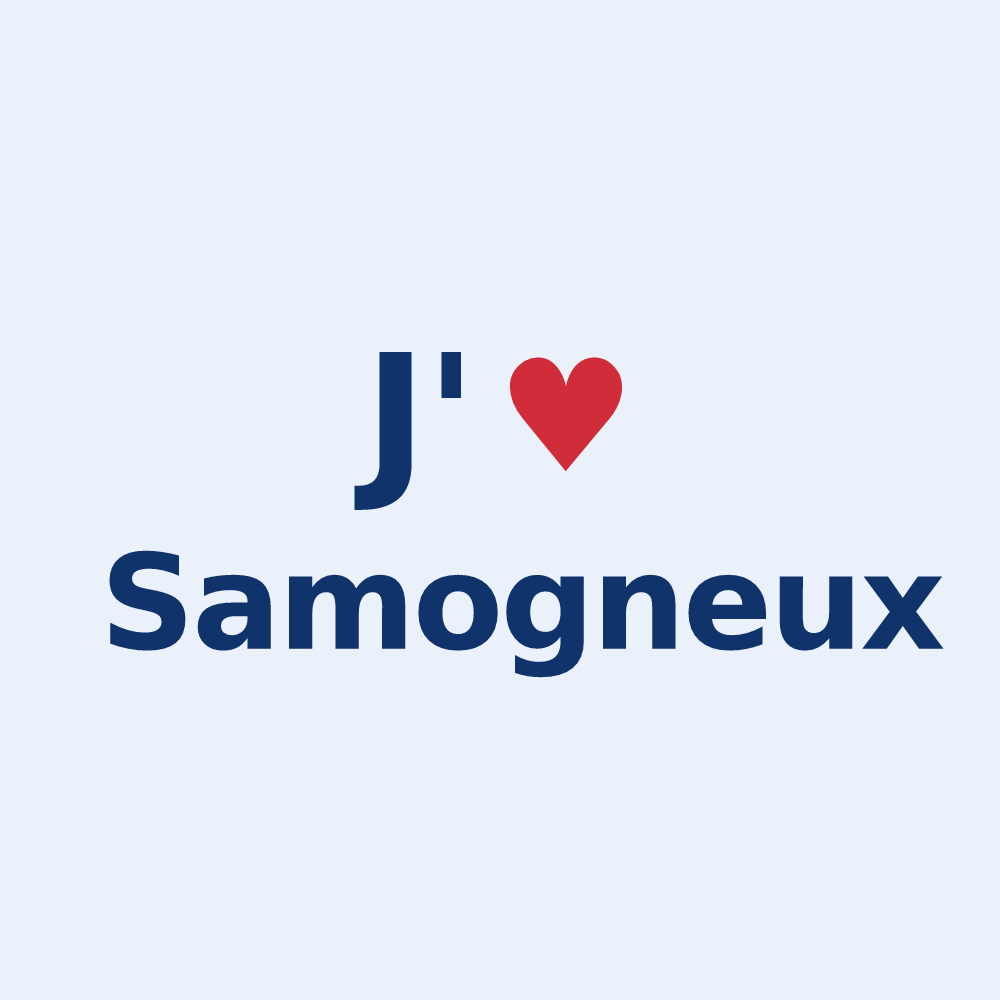 Sticker personnalisé Samogneux — design J'aime Samogneux