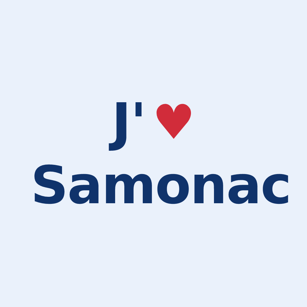 Sticker personnalisé Samonac — design J'aime Samonac