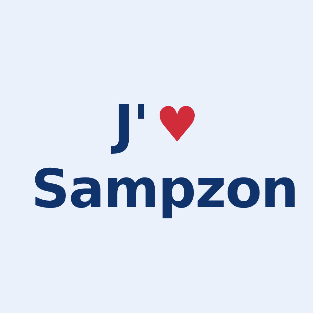 Sticker personnalisé Sampzon — design J'aime Sampzon