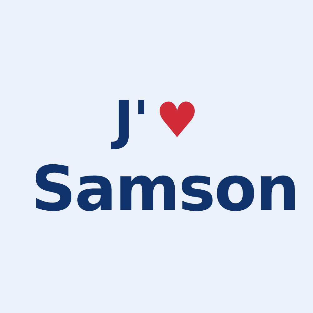 Sticker personnalisé Samson — design J'aime Samson